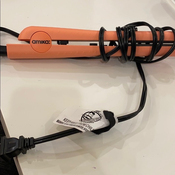amika Hair Amika Black And Orange Flat Iron With Bag Poshmark